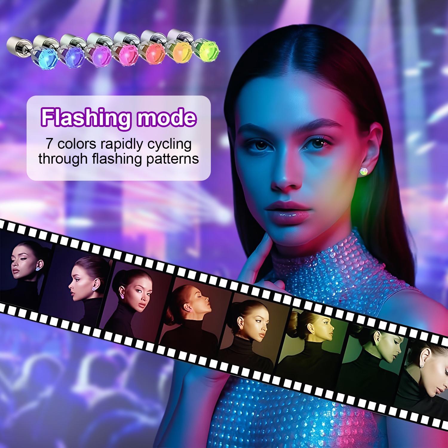 SGGUI LED Earrings,1 Pair Glowing Diamond Crown Pendant Earring for Women and Men,Unisex LED Studs Earrings Party Flashing Blinking Stainless Steel Earring -  Gifts for Women Men Girlfriend Boyfriend