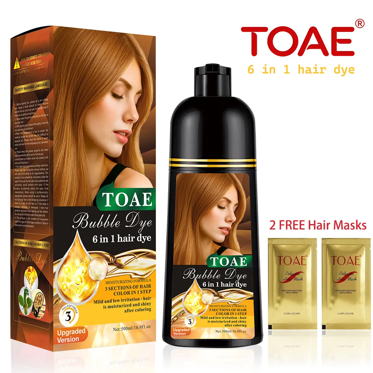 TOAE 2026 Upgraded Version 6 In 1 Herbal Hair Dye Shampoo, Plant-Based for Women And Men, Gray Hair Coverage, Easy to Use, Long Lasting Full Coverage & Nourish Scalp
