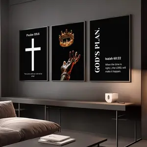 Set of 3 Black Exellence Wall Art; Bible Verse Prints Poster Unframed