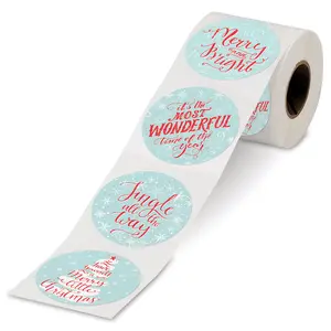 Lillian Vernon Winter Wonderland Rolled Stickers-  252 Included, 1-3/4" Diameter, Printed in The USA, Great for Cards, Gifts, Party Favors and More