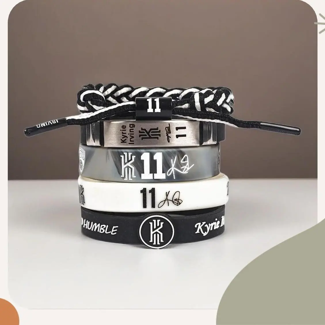 Luminous Silicone Wristband & Braided Jewellery Set, Durable Bracelet Combination for Sports Fans, Stylish Arm Candy Accessories, Bracelet Combination Set, Mix Bracelet, Chic Wristband