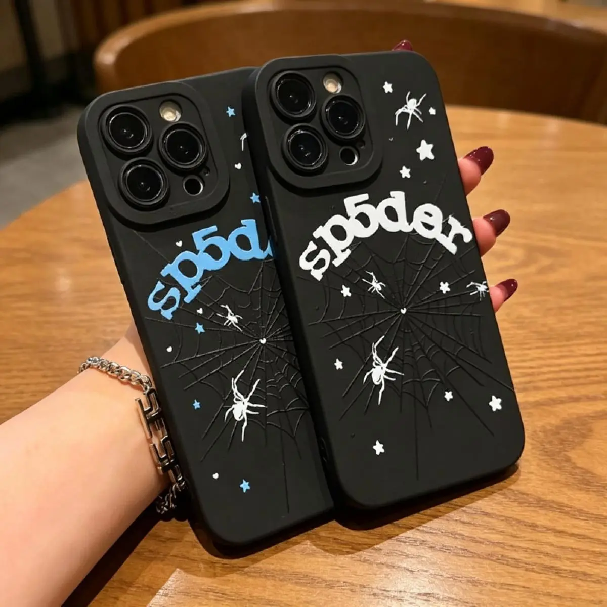 Dark Spider Web Design Soft TPU Full Coverage Anti-Drop Cellphone Casing, Phone Accessories for iPhone 13-17 Pro Max, Creative Gift for Couples, Compatible with Handheld Devices p118