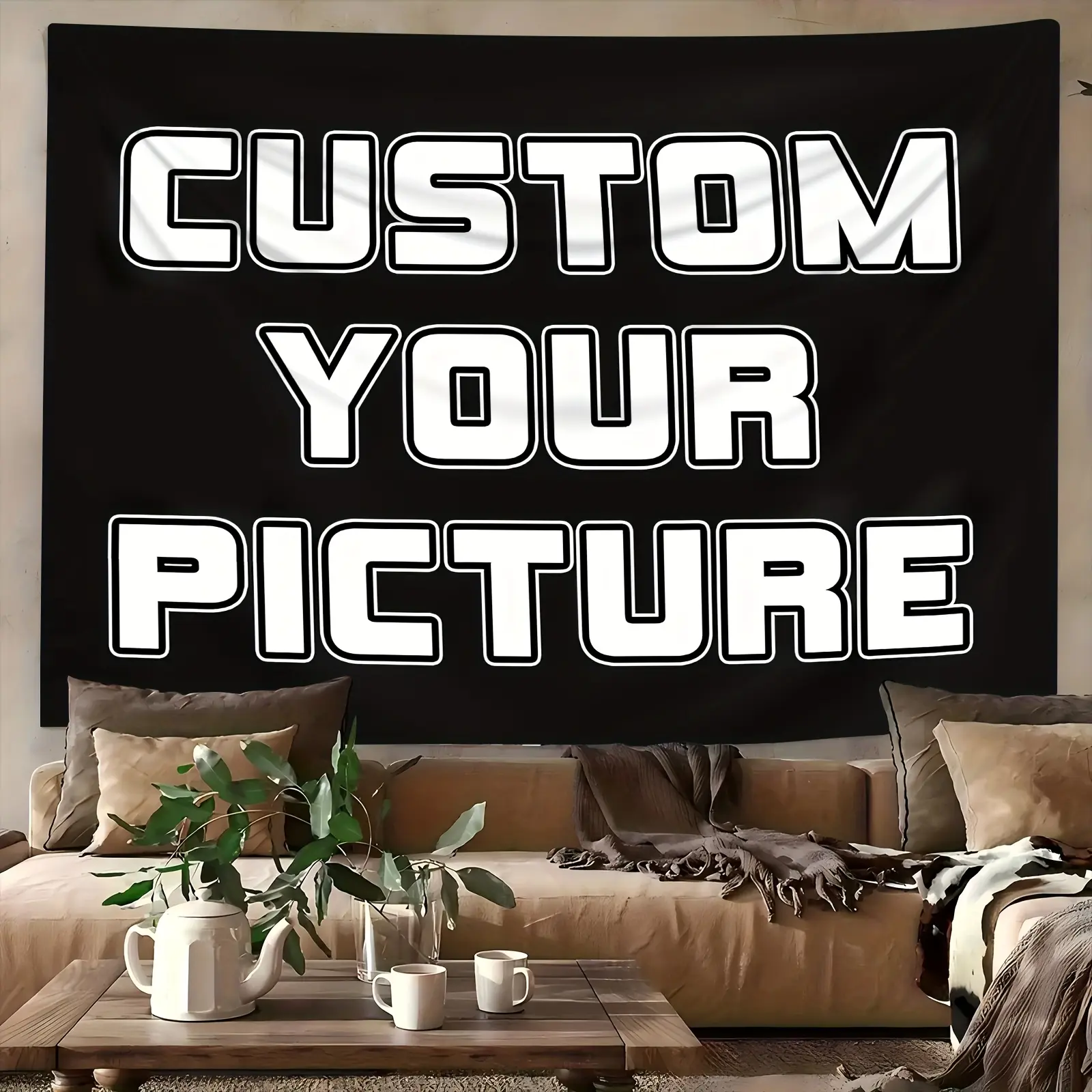 Customizable Multi-Size Image Upload Tapestry - 1pc Wear-Resistant Textile Backdrop, 23.6x35.4in Option, Hangable, No Electricity Needed, Indoor Wall Decor for Bedroom Dorm