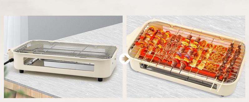 Pukomc Indoor smokeless griddle, removable plate for non-stick cooking, portable electric Korean BBQ grill with temperature control, dishwasher safe