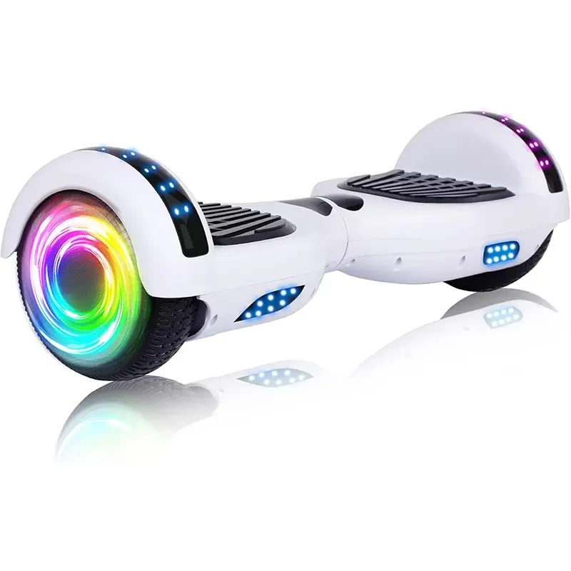 SISIGAD Unisex Self Balancing Balance Scooter for Kids Ages 6-12, 6.5" Colorful Light Wheels, Built-in Bluetooth Audio Speaker, Safety Certified Modern Transportation Gift for Kids, Colorful Lights