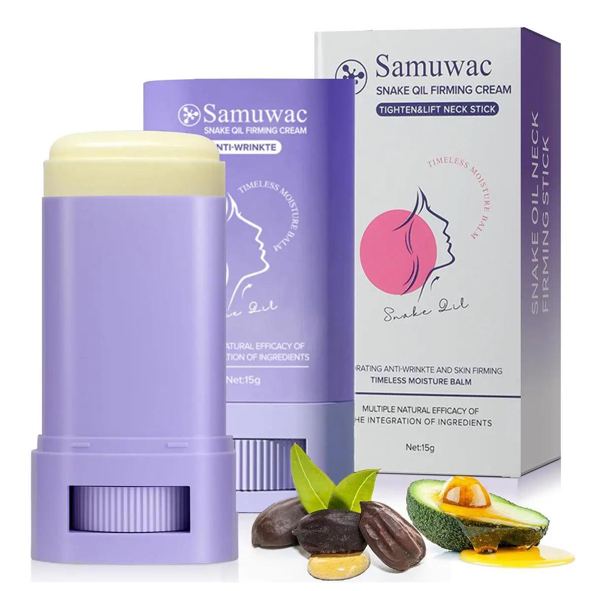 Samuwac Neck Firming Cream, Tighten and Lift Neck Cream for Crepey Skin, Skin Moisturizer, Deep Moisturizing, Cruelty free Neck Care Body Care Tightening, Anti-Aging, Wrinkles (Face & Neck)