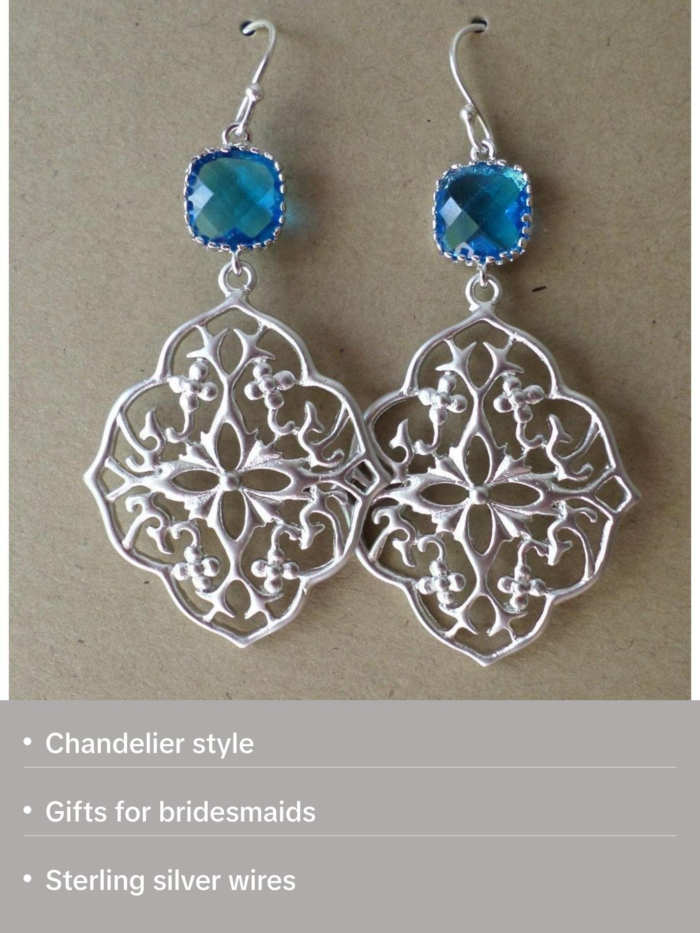 Cobalt Blue and Silver Chandelier Earrings - Cobalt Blue Earrings - Silver Earrings - Birthday Gift - Christmas Gift