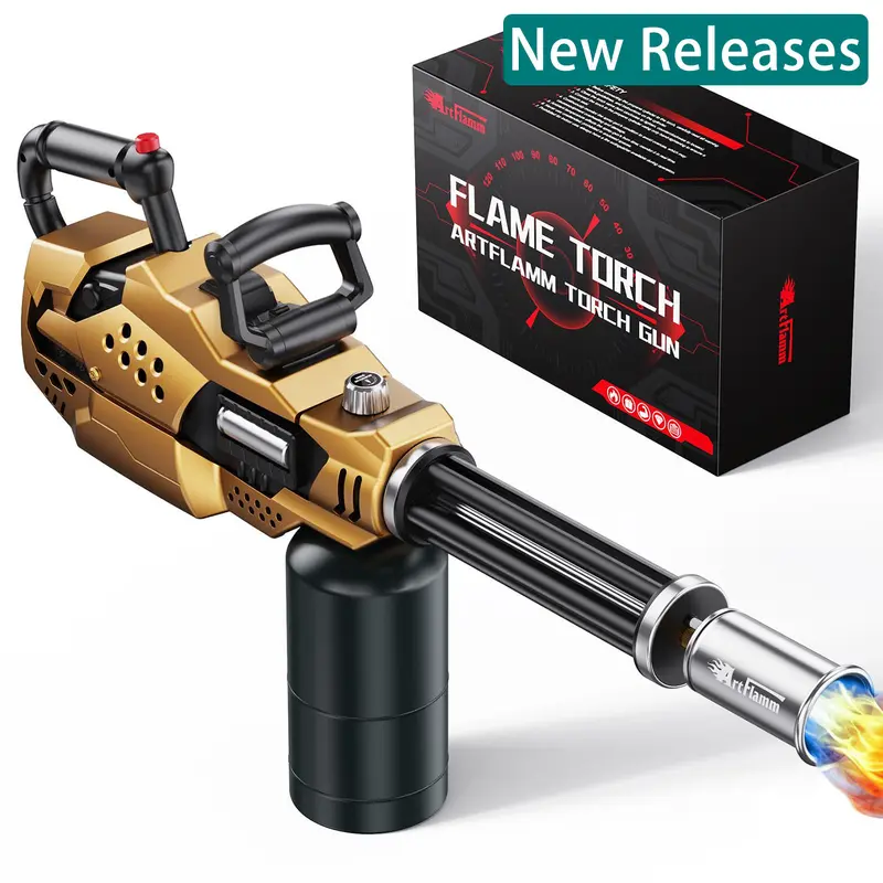 ARTFLAMM Powerful Propane Torch , Kitchen Blow Torch Gun with Adjustable Flame, Detachable Cooking Torch for Searing Steak, Camping, BBQ, Welding (Tank Not Included) toolupgrade