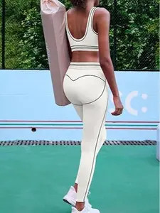 2 Piece Workout Sets Athletic Yoga Sets Pilates Gym Outfits Butt Lifting Leggings and Sports Bra