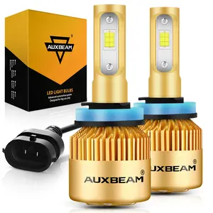 AUXBEAM H11 LED Headlight Bulbs 2Pcs 72W 10000LM 6500K Cool White CSP 12Pcs Single Beam Aviation 6063 Aluminum IP68 Waterproof 50000H Fan Heat Dissipation 9-12V 2.3A Car LED Light