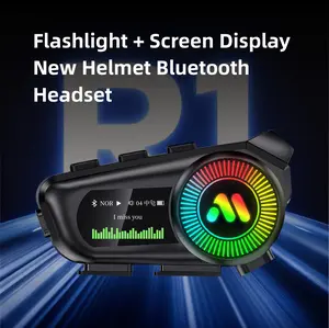 MOKATA R1 Ride in Style!P1 Motorcycle Bluetooth Headset | RGB Dancing Lights, IP67 Waterproof & Crystal-Clear Calls helmet