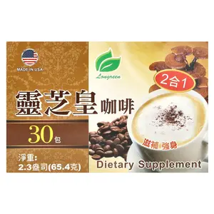 Longreen 2 in 1 Reishi Coffee, 30 Bags, 2.3 oz (65.4 g) Each