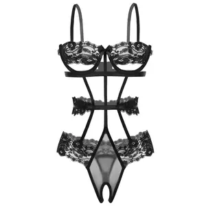 Avidlove Lingerie For Women Lace Bodysuit Strappy Underwired Babydoll Sleepwear One Piece Body Suit