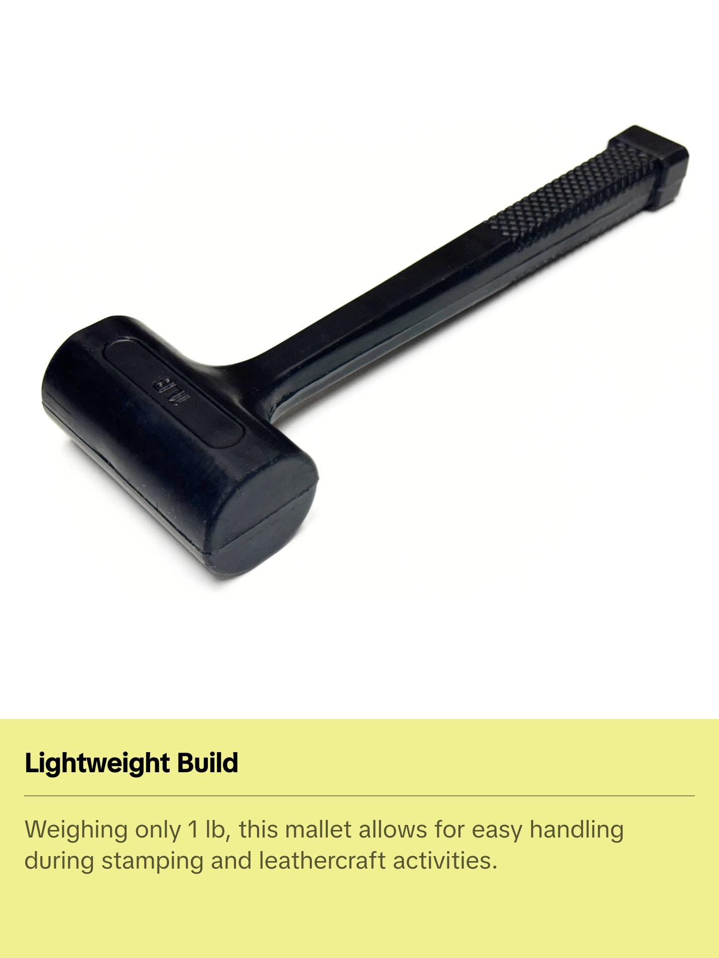 Shock Absorbing Dead Blow Rubber Mallet for Stamping and Leathercraft
