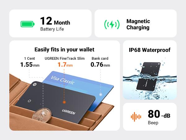 UGREEN Finder Tag Compatible with Apple Offcial Chip (for iOS Only), Anti-lost for Car Key Wallet Luggage Passport with Alarm& Left-Behind Remind Slim Bluetooth Tracker,Gps Signal Protector Smart Tracking ,TikTokShopBlackFriday ,#TikTokShopHolidayHaul