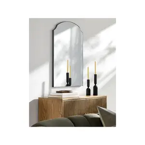 Livabliss Galey Alix Landon Arched Metal Wall Mirror, Traditional Multi-Size Accent Mirror for Living Room Decor