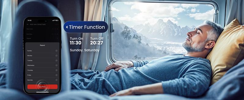 HCALORY 12V Portable Diesel Heater Toolbox 2 Diesel Air Heater 8KW 6L All-in-One Parking Heater with APP Control Work at Altitude Max 20000 ft for Car Trucks RV and camper