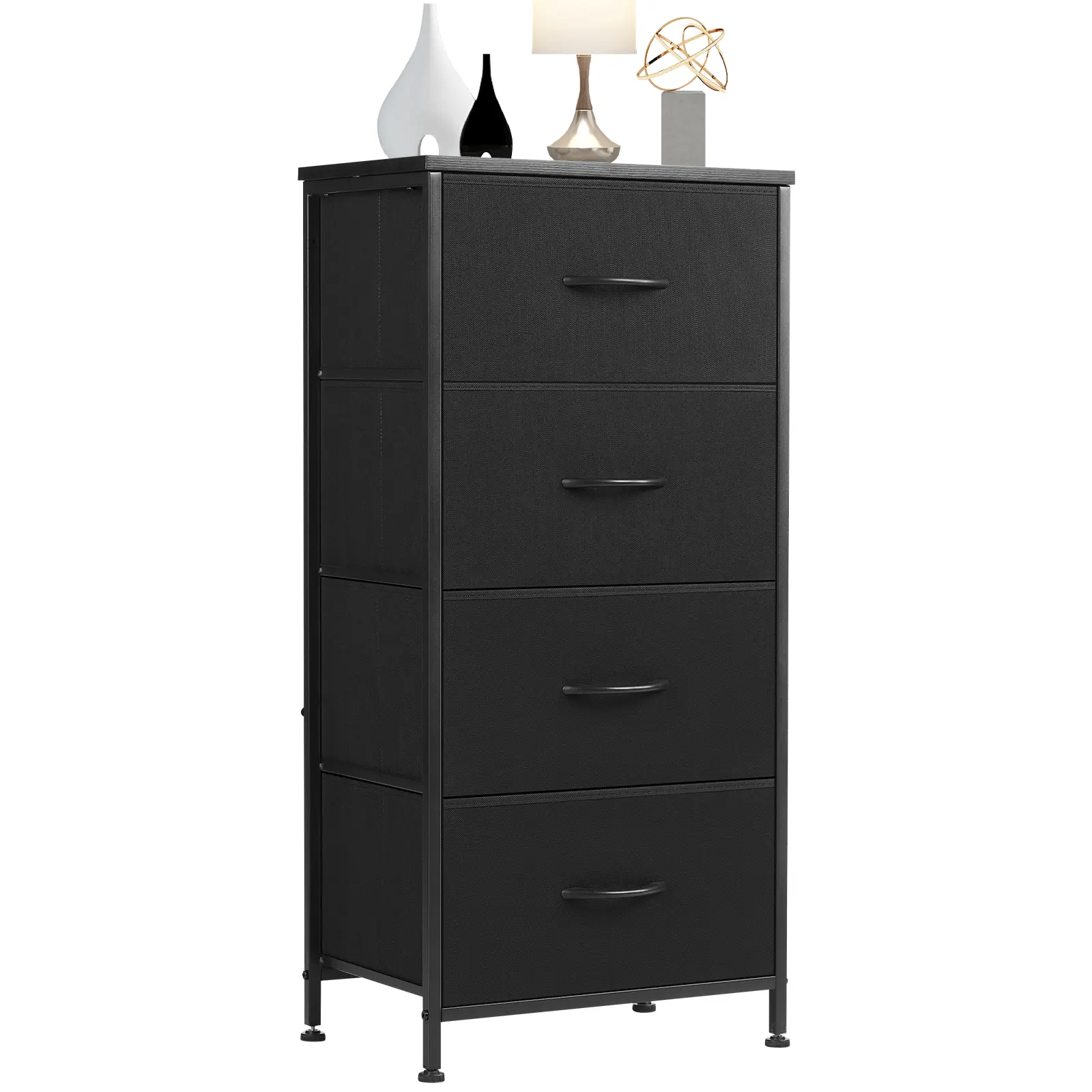 【Deal】Sweet Furniture S - 4-Drawer Skinny Fabric Bedroom Dresser, Chest of Dresser, Decorative Cabinet, Drawers Bedroom Set, Compartment Cabinet Bureaus