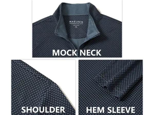 MAELREG Quarter Zip Pullover Men Jacquard Dry Fit Moisture Wicking Long Sleeve Golf Casual Stretch Sweatshirts For Men MAELREG Quarter Zip Pullover Men Jacquard Dry Fit Moisture Wicking Long Sleeve Golf Casual Stretch Sweatshirts For Men