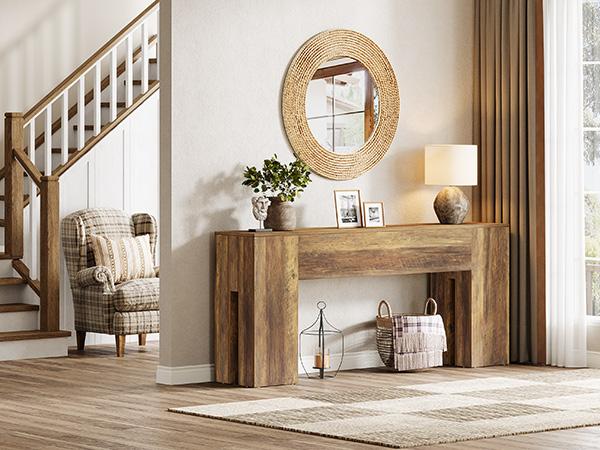 Tribesigns 71-Inch Long Console Table for Entryway, Farmhouse Sofa Console Behind Couch, Entry Table for Hallway, Foyer, Living Room, Rustic Brown Tribesigns 71-Inch Long Console Table for Entryway, Farmhouse Sofa Console Behind Couch, Entry Table for Hallway, Foyer, Living Room, Rustic Brown