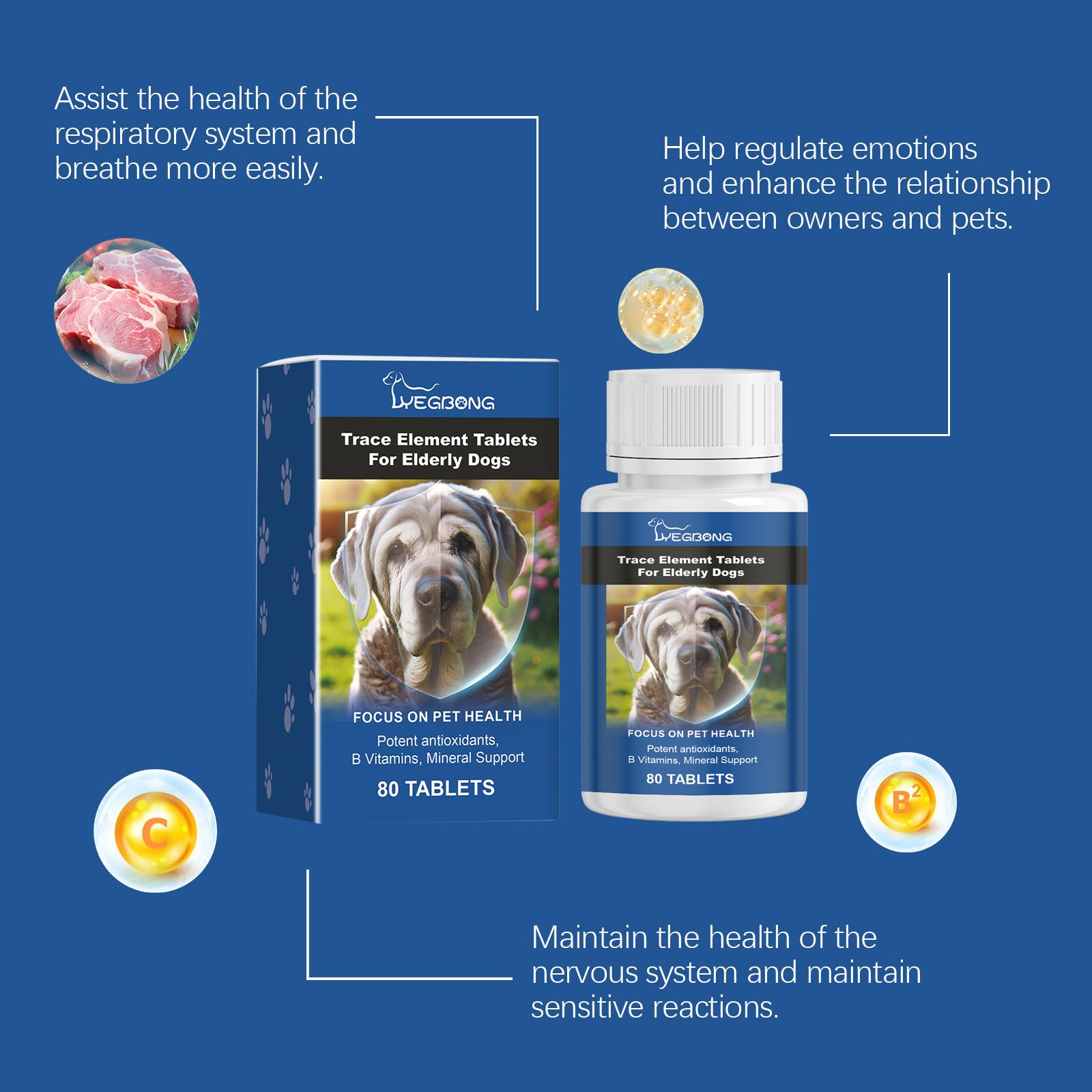 Senior  Elemental Minerals Tablets - Promotes Nervous System Health and Enhances Overall Well-being - Calcium Supplement for Senior Dogs - Calcium Tablets for Senior Dogslitter pellets, spray, litter tray, litter box, removal