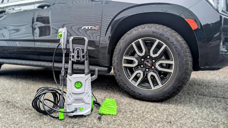 【New Year Sale】 High-end Electric Pressure Washer with 4200PSI Max 2.6GPM, Electric Power Washer with Hose Reel 35FT, Easily Adjust Angle,  All in one nozzle, Foam Cannon, Portable to Clean Patios, Cars, Fences, Driveways, Floor, Pool