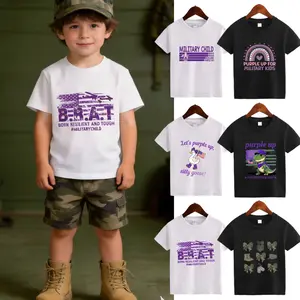 Purple Up For Military Kids Tshirt Month of the Military Child Print Toddler Girl Boy Cotton T-Shirt