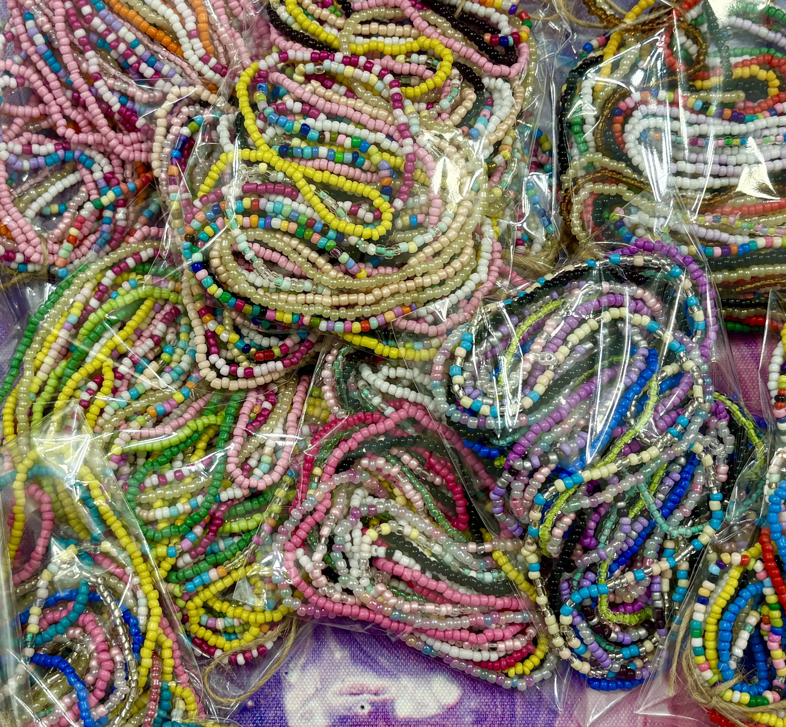 10pcs Bohemian Colorful Waist Bead Chain Set, Fashion Body Jewelry Accessory