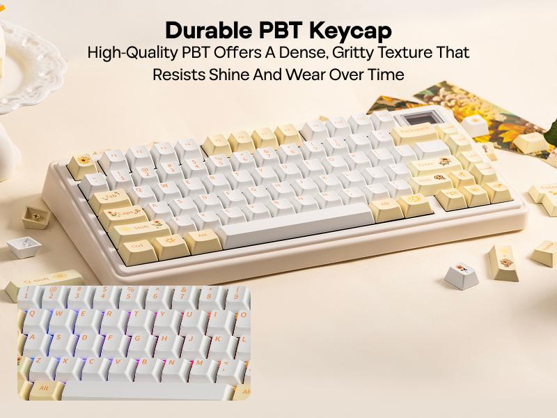 EPOMAKER Sunflower PBT Keycaps, 133 Keys, Cherry Profile, Dye Sublimation, ISO/ANSI Layout, 60%/75%/96%/Full Size, Custom Keyboard Keycaps Set for Mechanical Gaming Keyboard