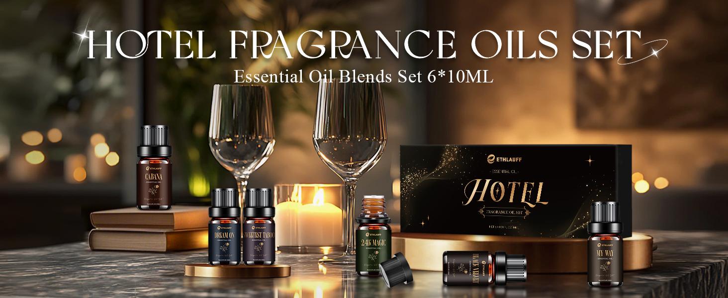 Essential Oil Collection 6x0.34 Fl oz for Diffuser Soap Candle Making Aromatherapy Perfume Fragrance Oil Set Premium Oils for Hotel Relax Men Clean Sleep