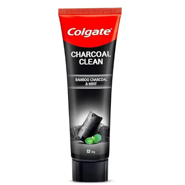 Colgate Charcoal Clean Black Gel Toothpaste, Deep Clean Tooth Paste with Bamboo Charcoal & Mint for Plaque Removal, 120 g Drug-Free Saline Grape Luxury