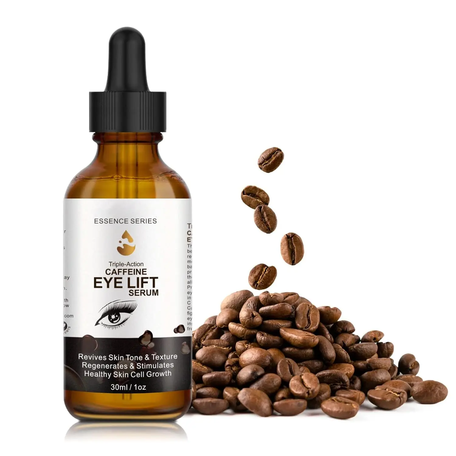 Eye Serum - with EGCG, Vitamin C, Hyaluronic Acid, Collagen, Caffeine Eye Lift Serum - Reduces Puffiness, Dark Circles, Under Eye Bags, Wrinkles and Fine Lines Around The Eyes (30ml) Hydrating Radiant