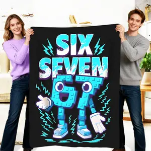 67 Lightning Flannel Blanket - Blue and Black Striped Design - Lightweight and Warm - Suitable for Sofa Beds, Camping, Valentine's Day, Birthdays, Christmas Gifts