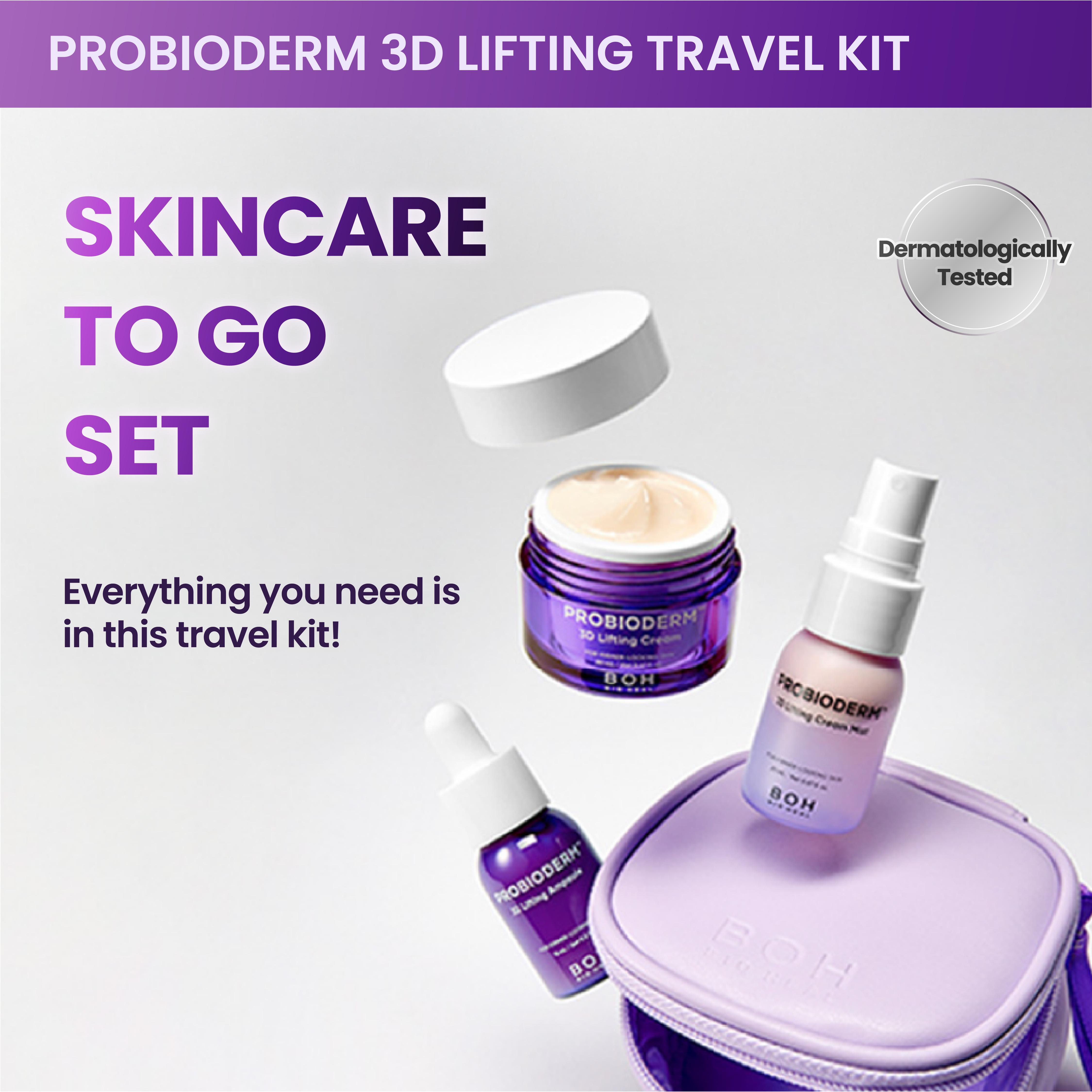 BIOHEAL BOH Probioderm 3D Lifting Travel Size Skin Care Kit | Korean Skincare Set for Firming & Hydration, with Ampoule, Face Moisturizer & Serum Spray | Mini Travel Essentials & Gift Set for Women Smooth Restore BIOHEAL BOH Probioderm 3D Lifting Travel Size Skin Care Kit | Korean Skincare Set for Firming & Hydration, with Ampoule, Face Moisturizer & Serum Spray | Mini Travel Essentials & Gift Set for Women Smooth Restore