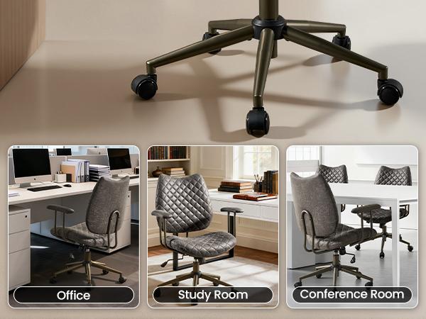 【Jumpstart Sale】Ovios Home Office Desk Chair with Durable Silent Casters, Wide Seater Computer Chair with Lumbar Support Adjustable Height, 360° Rolling Swivel Rocking Executive Task Armrests Chair