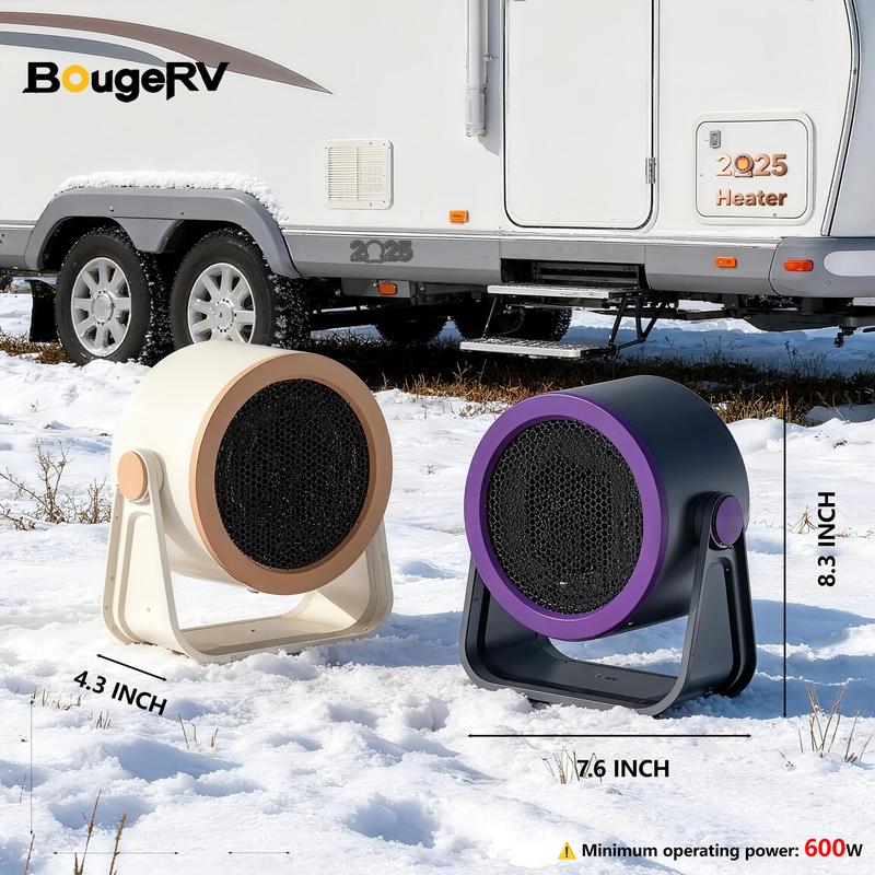 【BougeRV Outdoor & Desktop Portable Heater  2025 New】Hot Air Blower | Mini Radiator | Energy-Efficient Winter Warmer for Home, Office, and Outdoor Adventures