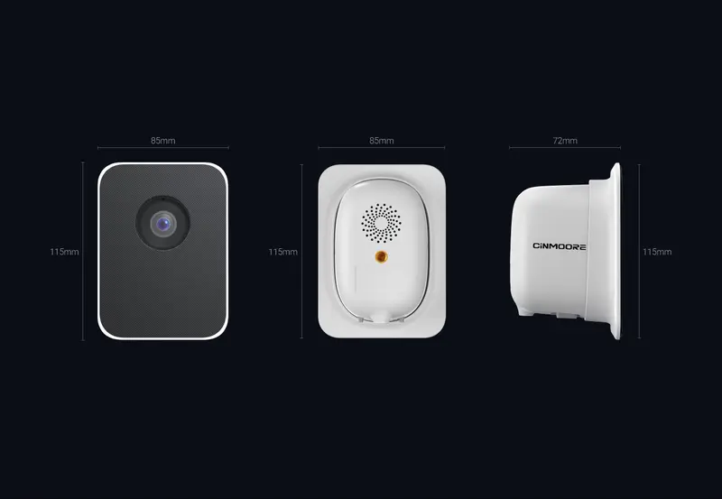 CINMOORE 4MP 2.5K Cordless Smart Wi-Fi Window Indoor Digital Camera - Home Security System, AI Full Color Night Vision, Motion Sensor, Person Detection, Easy Quick Install, SD Card&Cloud Support, 2.4GHz, Wall Mount