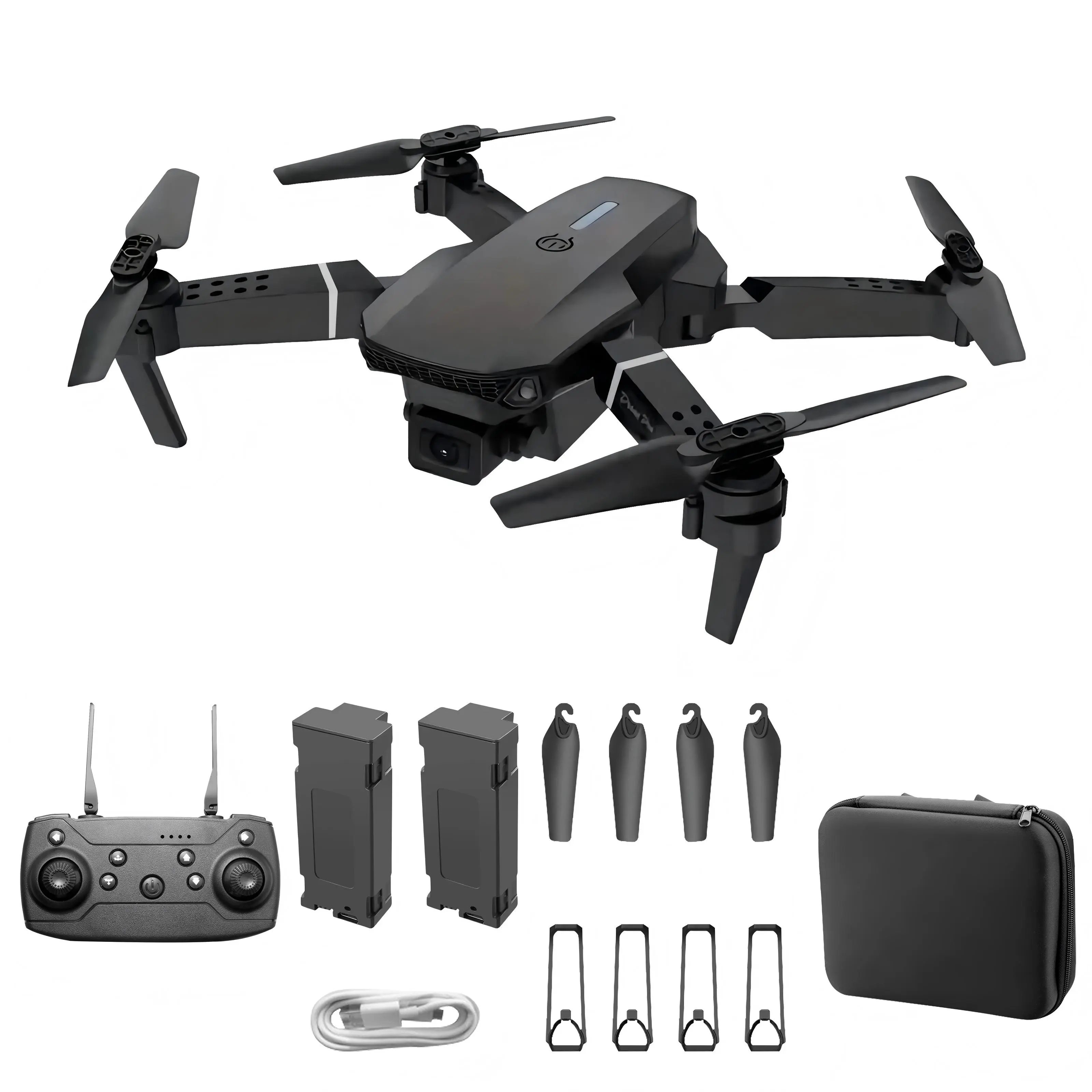 E88 Foldable Camera Drone - RC Quadcopter with 360° Flip, 90° Adjustable Lens, 1-Key Takeoff/Landing, Easy-to-Use Beginner Drone for Kids