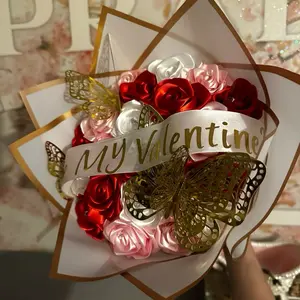 Valentines Satin Rose Bouquet Eternal