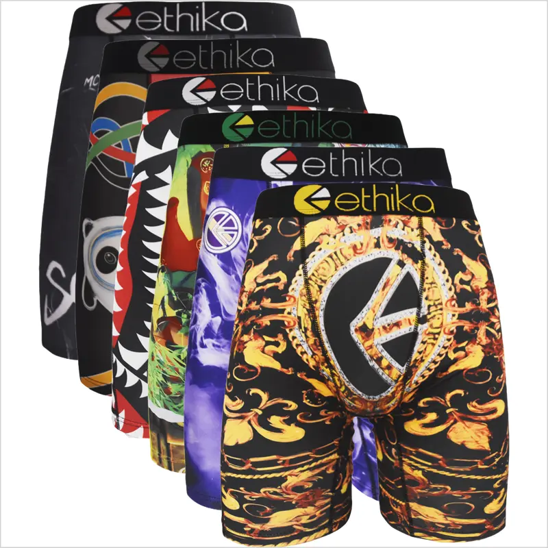 Men's Breathable Fashion Underwear 3Pcs/6Pcs Men Underwear Boxers Breathable Man Swimming Underpants Plus Size Print Mens Panties Trunks Sexy Men's Boxershorts,travel essentials,camping essentials