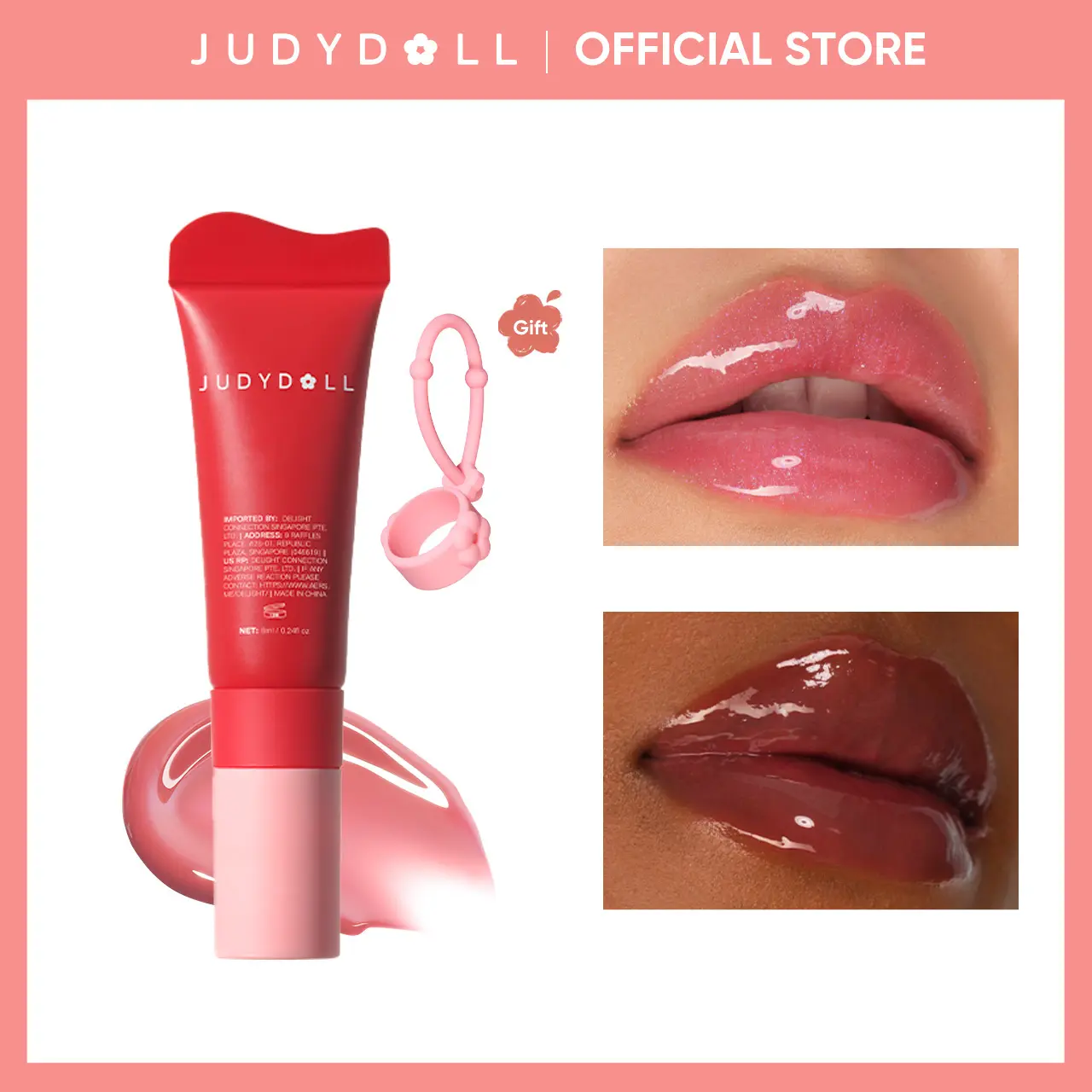 JUDYDOLL Gummy Plump Peptide Lip Oil, Blur, Peptide-Infused, Moisturizing Lip Care, Plumping, Glossy Finish, Hydrating, Smooths Lip Lines & Provides Volume, Makeup, Lipgloss, Lipstick, Cosmetics, Refresh Look, Summerwins