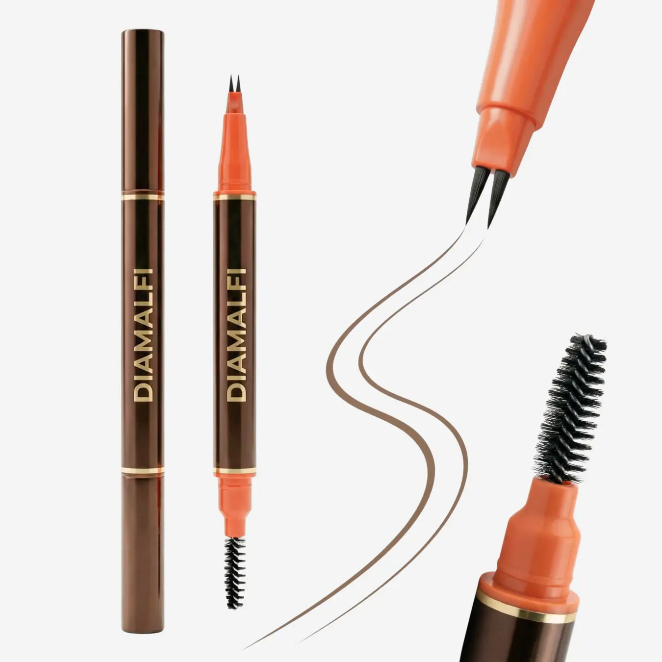 2 Tip UltraFine Pen - For Beard & Eyebrows - Water Resistant, Natural Look, Easy to Use, Long Lasting - Beard Pencil Filler, Eyebrow Pencil Filler - Beard Pen, Brow Pen - DIAMALFI