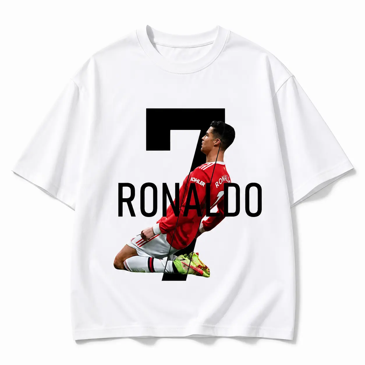 100% Cotton C Ronaldo Digital Print T-shirt  Fabric Ronaldo Patterned T-shirt Spring Fall Winter Outdoor Sports Essential Comfortable Short Sleeves Perfect Birthday Gift,Men's vintage t