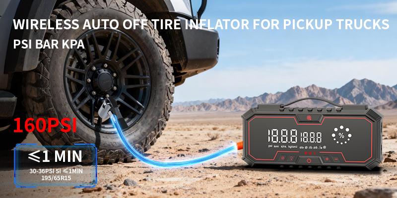 【Kapeezi】 Portable Car Emergency Starter  Suitable for all gasoline engines and 6L diesel engines. 160PSI Tire Inflator 12V Battery Starter 18000mAh Power Bank with LED Light.