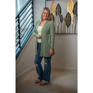 mono b Soft Ribbed Longline Cardigan