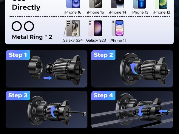 UGREEN Car Phone Mount for Magsafe Air Vent Car Mount Magnetic Phone Holder Compatible with iPhone 17 16 15 14 13 12 Pro Max, Strongest Magnet Black