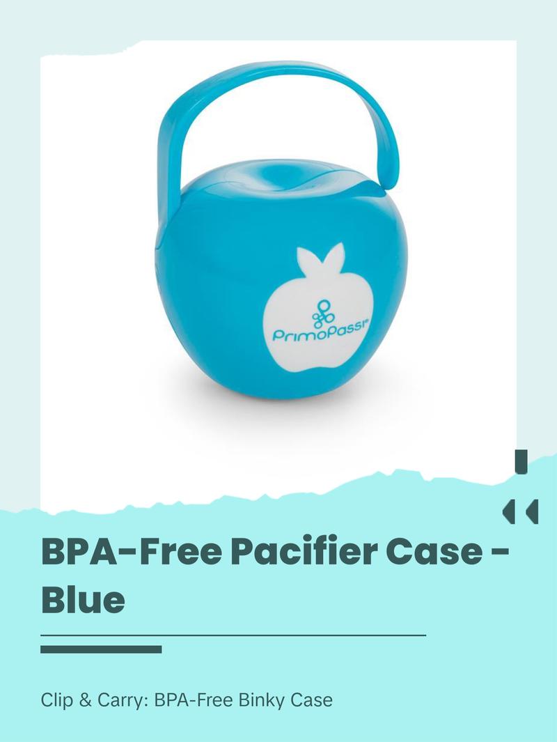 Primo Passi Pacifier Case, BPA Free Pacifier Holder Case, Container Box for Baby Binky, Blue
