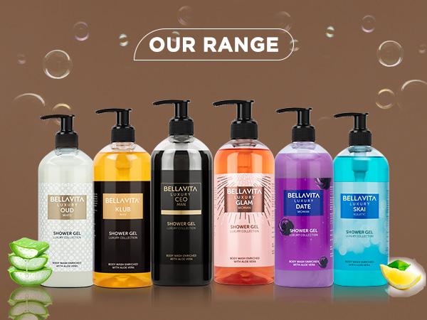 BellaVita Luxury’s Klub Man Body Wash | Bold Fresh Shower Gel | Revives & Hydrates Skin with Aloe Vera | 500ml