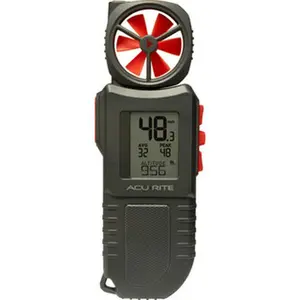 ACU-RITE Airflow Meters & Thermo-Anemometers, Wind Speed Indicator, Anemometer/Hygrometer/Thermometer/Light Meter, Measures: Airflow, Ambient Temperature, Humidity, Humidity Sensing: Yes, Data Logging: No, Auto Power Off: Yes 00256M