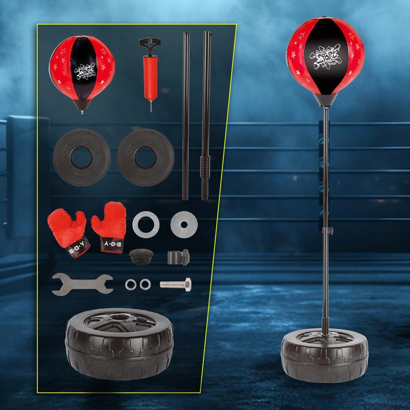 Adjustable Stand Punching Bag with Boxing Gloves - Fun and Safe Toy for Boys and Girls Ages 3+ - Ideal for Karate and Martial Arts Training
